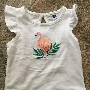Janie and jack flamingo embellished ruffle tee